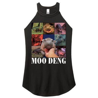 Funny Moo Deng Baby Pygmy Hippo Cute Zoo For Family Women's Perfect Tri Rocker Tank