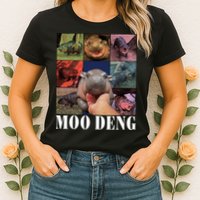 Funny Moo Deng Baby Pygmy Hippo Cute Zoo For Family Womens T-Shirt