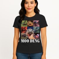 Funny Moo Deng Baby Pygmy Hippo Cute Zoo For Family Womens T-Shirt