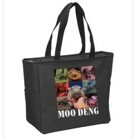 Funny Moo Deng Baby Pygmy Hippo Cute Zoo For Family Zip Tote Bag