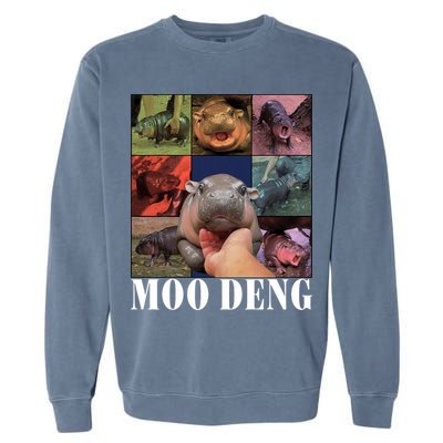Funny Moo Deng Baby Pygmy Hippo Cute Zoo For Family Garment-Dyed Sweatshirt