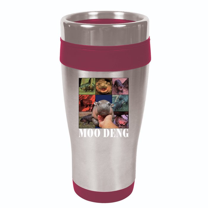 Funny Moo Deng Baby Pygmy Hippo Cute Zoo For Family 16oz Travel Tumbler