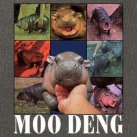 Funny Moo Deng Baby Pygmy Hippo Cute Zoo For Family Cotton Canvas Backpack