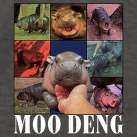 Funny Moo Deng Baby Pygmy Hippo Cute Zoo For Family Vector Backpack