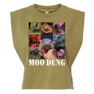 Funny Moo Deng Baby Pygmy Hippo Cute Zoo For Family Garment-Dyed Women's Muscle Tee