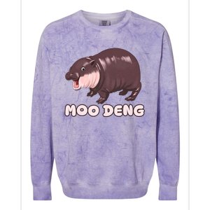 Funny Moo Deng Bouncy Pig The Cute Baby Colorblast Crewneck Sweatshirt