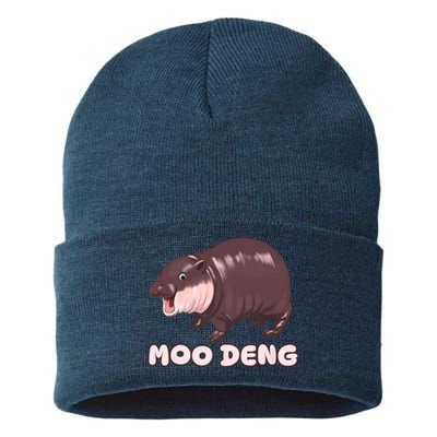 Funny Moo Deng Bouncy Pig The Cute Baby Sustainable Knit Beanie