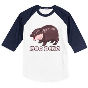 Funny Moo Deng Bouncy Pig The Cute Baby Baseball Sleeve Shirt