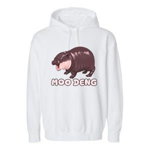 Funny Moo Deng Bouncy Pig The Cute Baby Garment-Dyed Fleece Hoodie