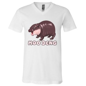 Funny Moo Deng Bouncy Pig The Cute Baby V-Neck T-Shirt