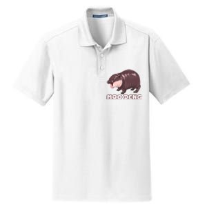 Funny Moo Deng Bouncy Pig The Cute Baby Dry Zone Grid Polo