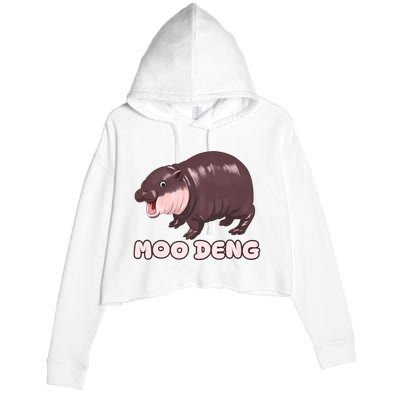 Funny Moo Deng Bouncy Pig The Cute Baby Crop Fleece Hoodie