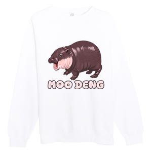 Funny Moo Deng Bouncy Pig The Cute Baby Premium Crewneck Sweatshirt