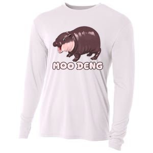 Funny Moo Deng Bouncy Pig The Cute Baby Cooling Performance Long Sleeve Crew