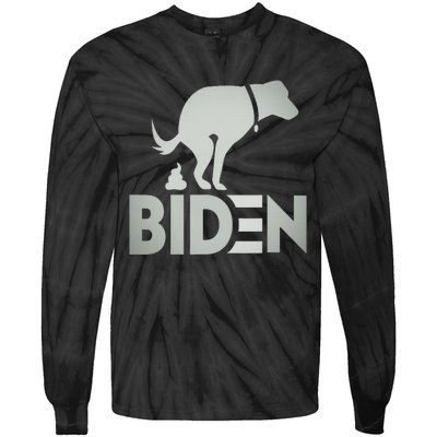 funny my dog hates joe biden i love my dog anti joe biden Tie-Dye Long Sleeve Shirt