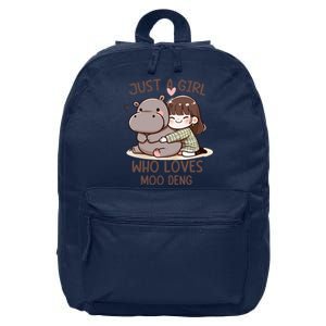 Funny Moo Deng Quote Just A Girl Who Loves Moo Deng Cool 16 in Basic Backpack