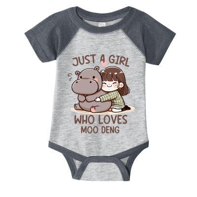 Funny Moo Deng Quote Just A Girl Who Loves Moo Deng Cool Infant Baby Jersey Bodysuit