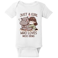 Funny Moo Deng Quote Just A Girl Who Loves Moo Deng Cool Baby Bodysuit