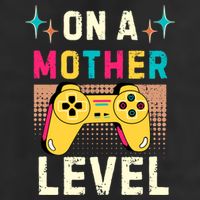 Funny Mothers Day Gamer Mom Gaming On A Mother Level Up Game Gift 7 Panel Mesh Trucker Snapback Hat