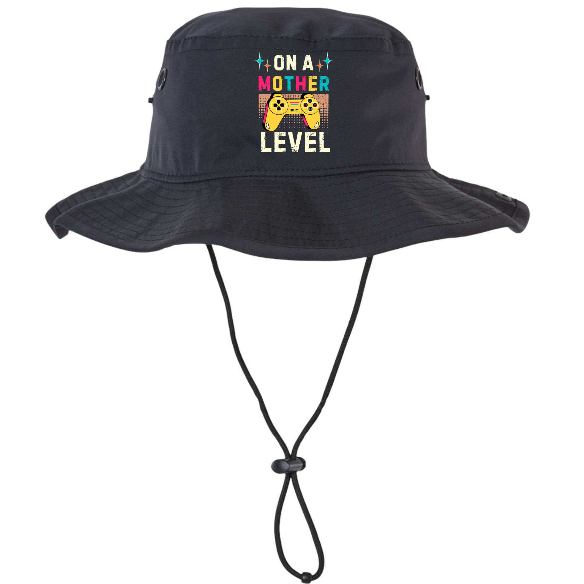 Funny Mothers Day Gamer Mom Gaming On A Mother Level Up Game Gift Bucket Hat
