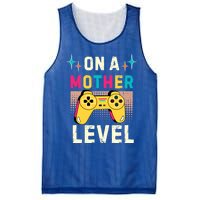 Funny Mothers Day Gamer Mom Gaming On A Mother Level Up Game Gift Mesh Reversible Basketball Jersey Tank