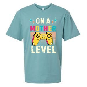 Funny Mothers Day Gamer Mom Gaming On A Mother Level Up Game Gift Sueded Cloud Jersey T-Shirt