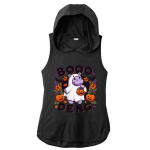 Funny Moo Deng Cute Baby Pygmy Hippo Pig Thai Halloween Ladies PosiCharge Tri-Blend Wicking Draft Hoodie Tank