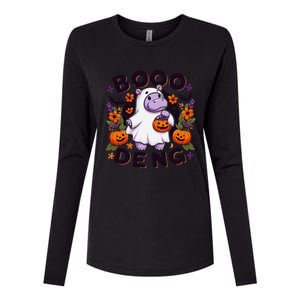 Funny Moo Deng Cute Baby Pygmy Hippo Pig Thai Halloween Womens Cotton Relaxed Long Sleeve T-Shirt