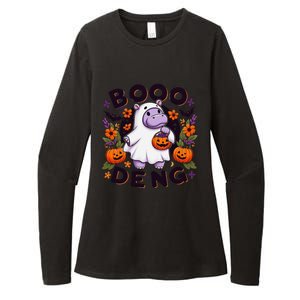 Funny Moo Deng Cute Baby Pygmy Hippo Pig Thai Halloween Womens CVC Long Sleeve Shirt