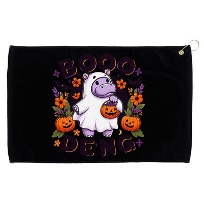 Funny Moo Deng Cute Baby Pygmy Hippo Pig Thai Halloween Grommeted Golf Towel