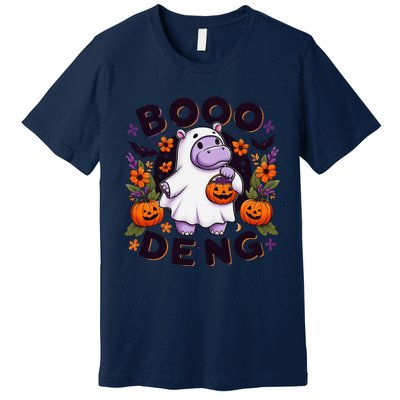 Funny Moo Deng Cute Baby Pygmy Hippo Pig Thai Halloween Premium T-Shirt