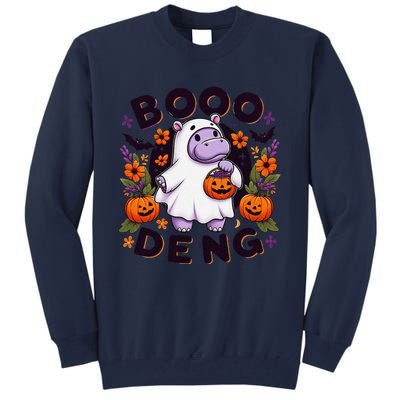 Funny Moo Deng Cute Baby Pygmy Hippo Pig Thai Halloween Tall Sweatshirt