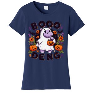 Funny Moo Deng Cute Baby Pygmy Hippo Pig Thai Halloween Women's T-Shirt