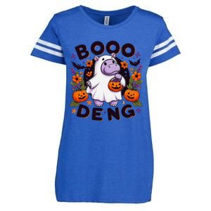 Funny Moo Deng Cute Baby Pygmy Hippo Pig Thai Halloween Enza Ladies Jersey Football T-Shirt