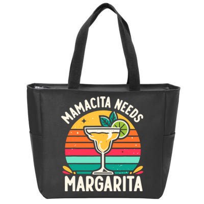 Funny MotherS Day Mamacita Needs A Margarita Zip Tote Bag