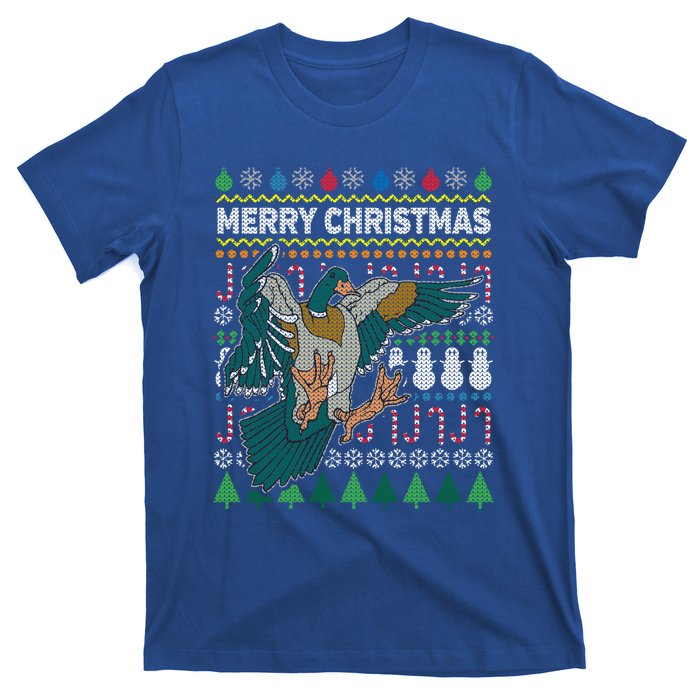 Flying Mallard Duck Merry Christmas Ugly Xmas Design Gift T-Shirt