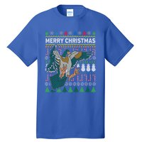 Flying Mallard Duck Merry Christmas Ugly Xmas Design Gift Tall T-Shirt