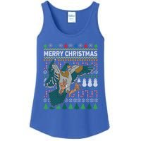 Flying Mallard Duck Merry Christmas Ugly Xmas Design Gift Ladies Essential Tank