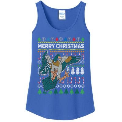 Flying Mallard Duck Merry Christmas Ugly Xmas Design Gift Ladies Essential Tank