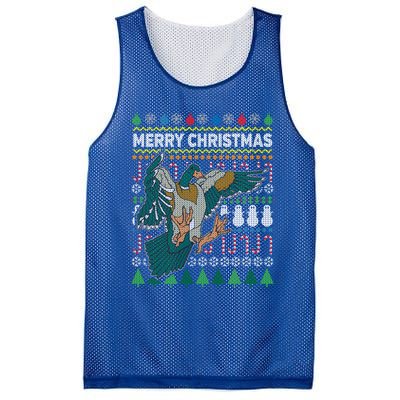 Flying Mallard Duck Merry Christmas Ugly Xmas Design Gift Mesh Reversible Basketball Jersey Tank