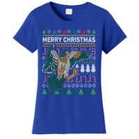 Flying Mallard Duck Merry Christmas Ugly Xmas Design Gift Women's T-Shirt