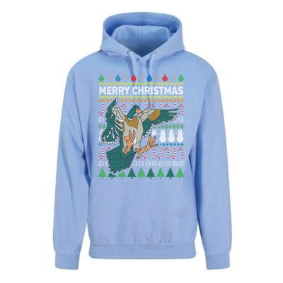 Flying Mallard Duck Merry Christmas Ugly Xmas Design Gift Unisex Surf Hoodie