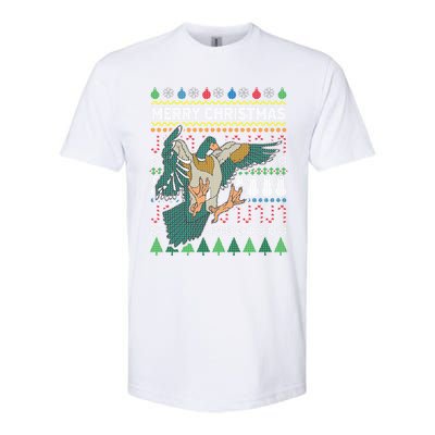 Flying Mallard Duck Merry Christmas Ugly Xmas Design Gift Softstyle CVC T-Shirt