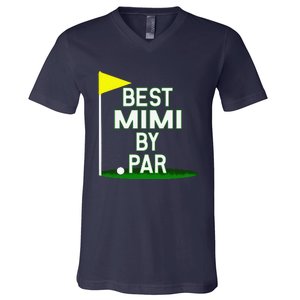 Funny Mother's Day Best Mimi By Par Golf Gift V-Neck T-Shirt