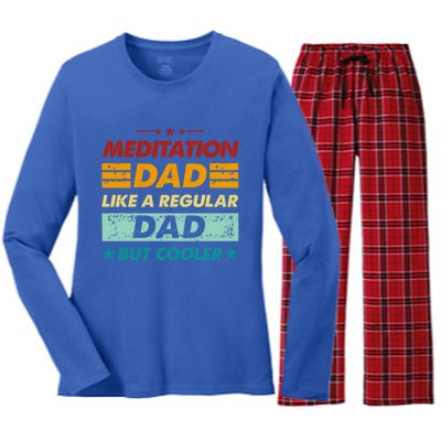 Funny Meditation Dad Like A Regular Dad But Cooler Cool Gift Women's Long Sleeve Flannel Pajama Set 