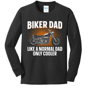 Funny Motorcycle Dad Design For Grandpa Motorbike Rider Kids Long Sleeve Shirt