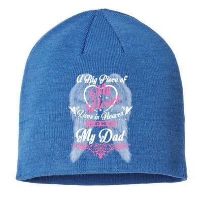 For My Dad Is My Guardian Angel He Watches Over My Back Cute Gift Sustainable Beanie