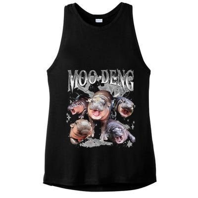 Funny Moo Deng Baby Pygmy Hippo Cute Zoo For Family Ladies PosiCharge Tri-Blend Wicking Tank