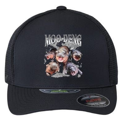 Funny Moo Deng Baby Pygmy Hippo Cute Zoo For Family Flexfit Unipanel Trucker Cap