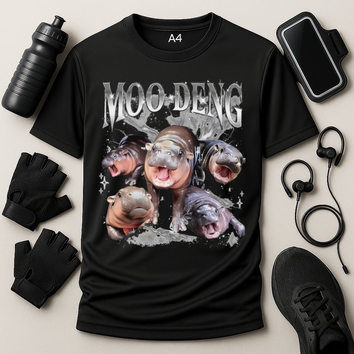 Funny Moo Deng Baby Pygmy Hippo Cute Zoo For Family Performance Shirt